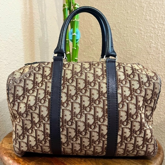 CHRISTIAN DIOR VINTAGE BROWN MONOGRAM TROTTER HANDBAG - Picture 1 of 16